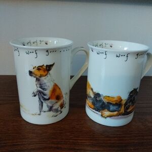 Terrier &  Bernese Mtn Dog mugs set of 2